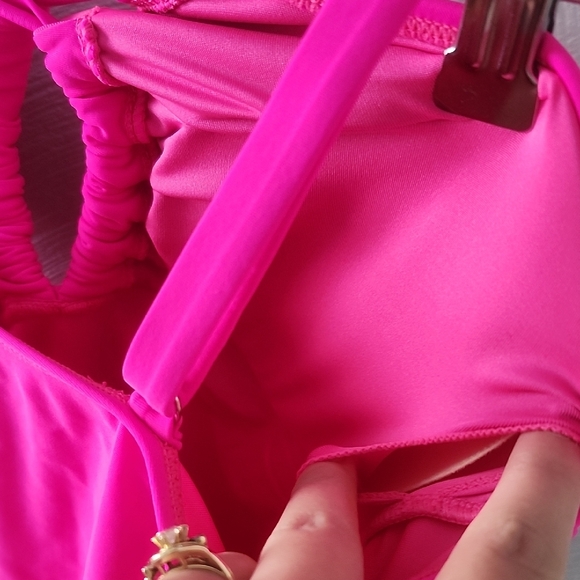 Vibrant Pink Ruched Swimsuit - Picture 5 of 6